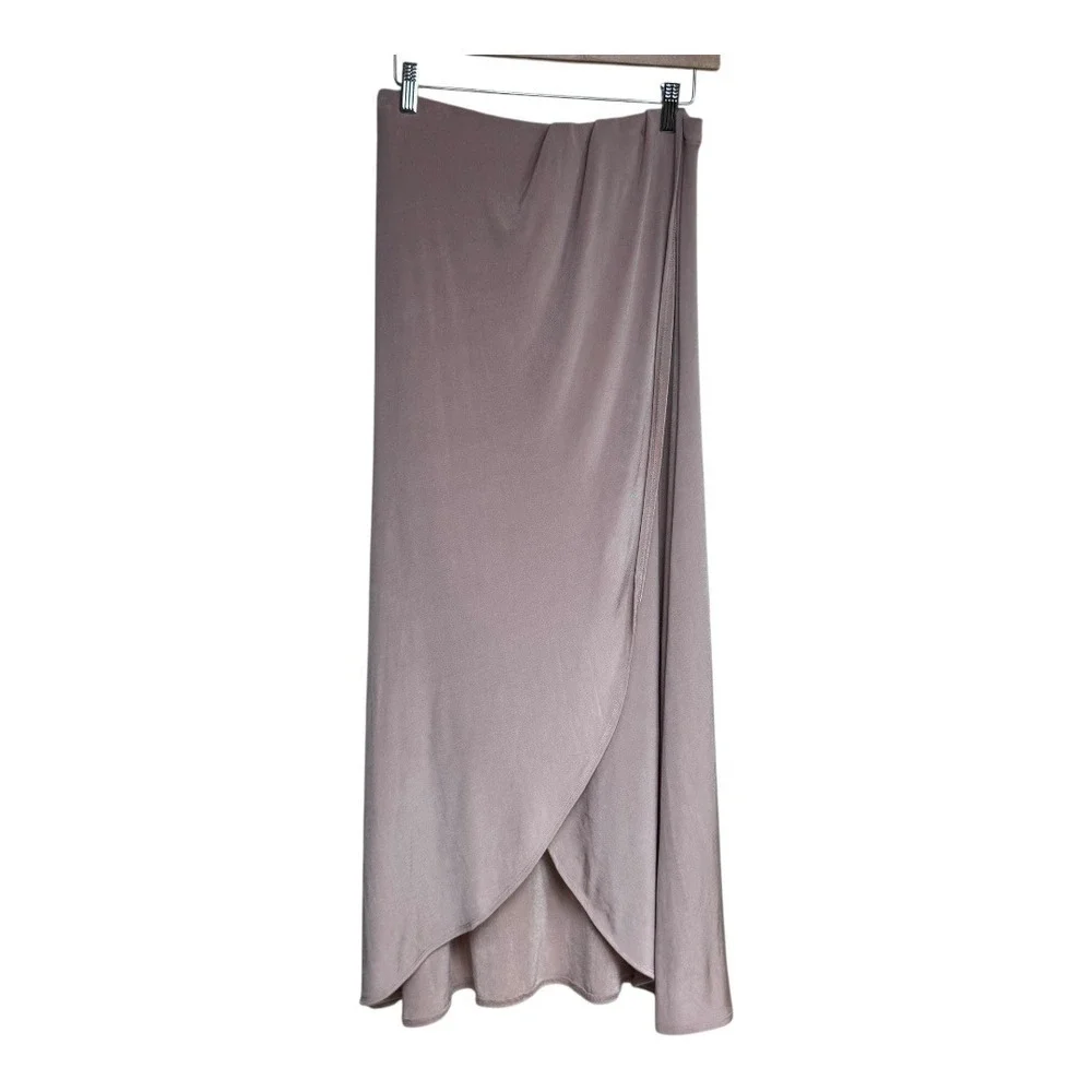 Free People Skirt Women's Small‎ S Midi Wrap Drape Faux Crossover Blush Pink - Picture 3 of 9